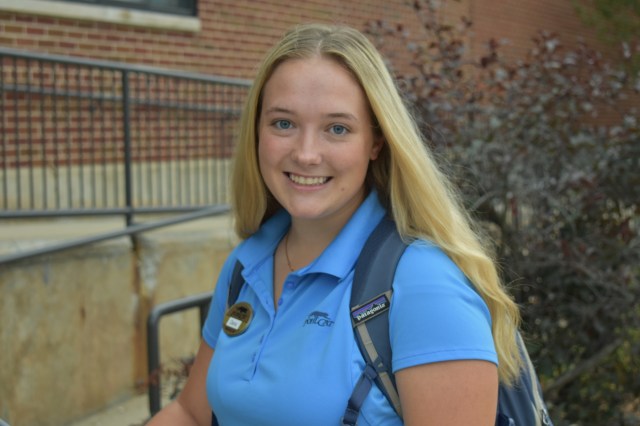 Dana Hayes is a full-time student at Central Michigan University who is learning to juggle her first year of college, working two jobs, and being a part of the Honors Program on campus, all while being as safe as she can be during the COVID pandemic. Photo by Paige Hassen.