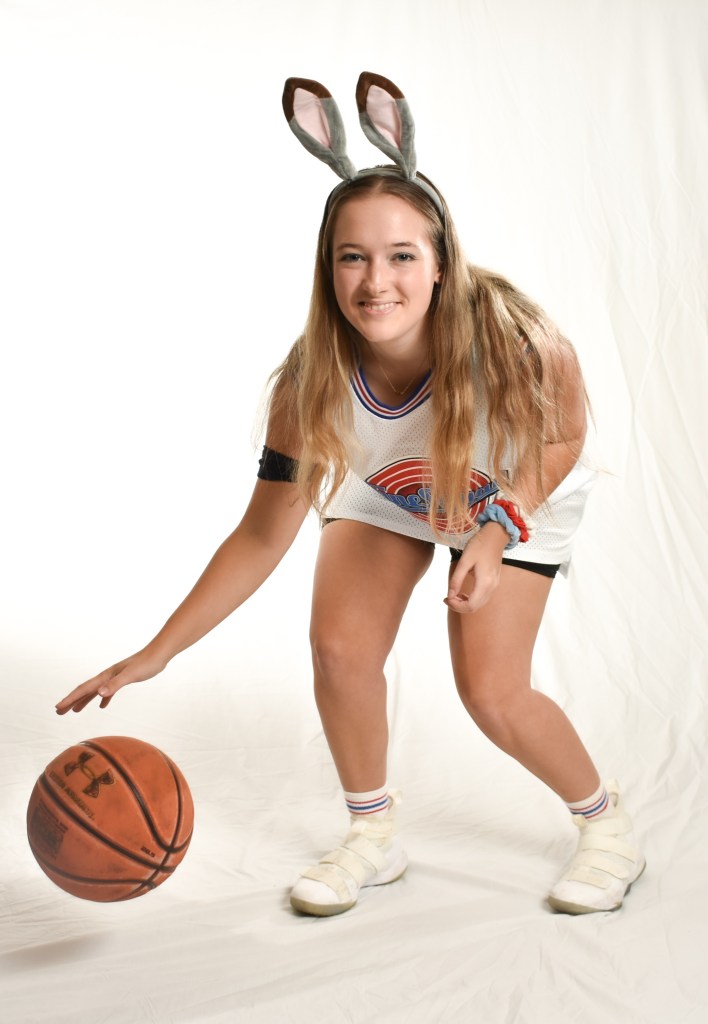 Dana Hayes poses for a portrait in her Space Jam Halloween costume in Moore Hall on the campus of Central Michigan University, Tuesday, November 1, 2022.